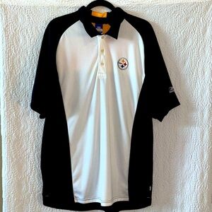 Reebok NFL Pittsburgh Steelers Team Apparel Collard Short Sleeve Shirt
